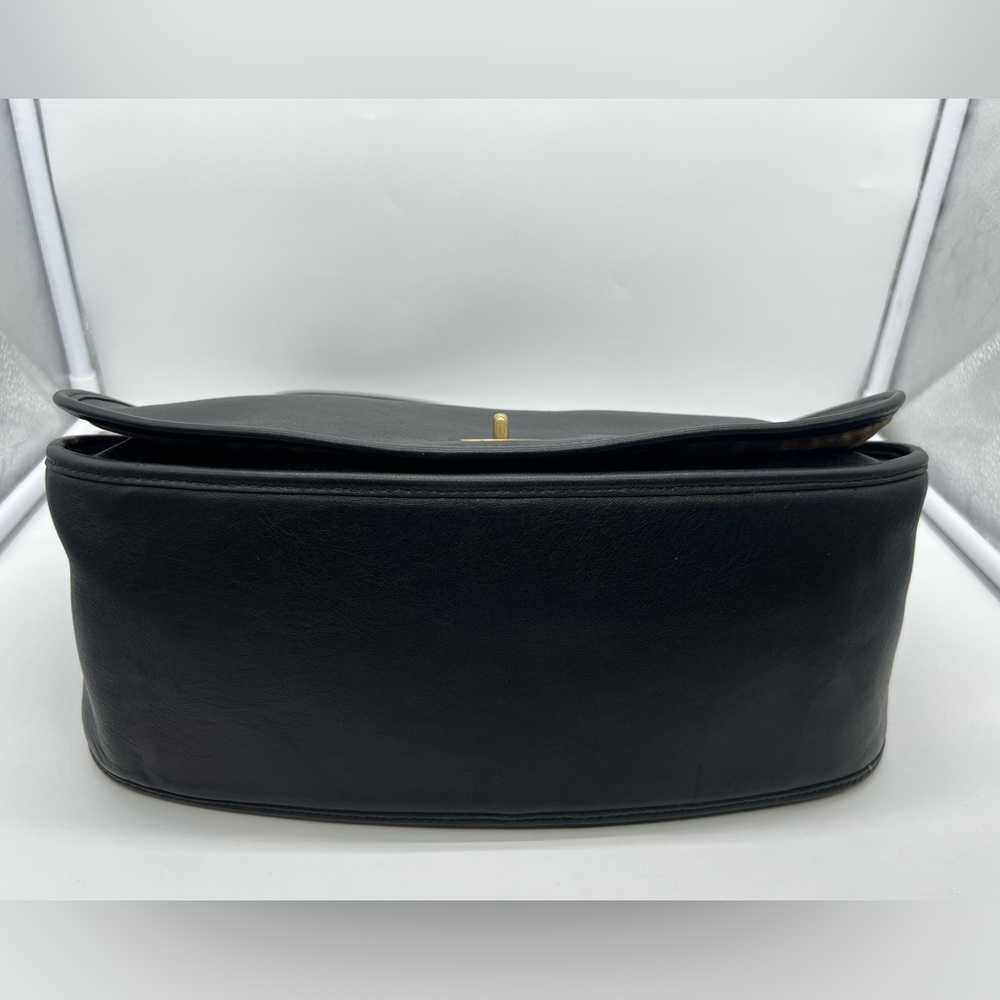 COACH VINTAGE 9338 Y2K Legacy Crescent Black Leather Shoulder Crossbody Hobo Bag - Picture 9 of 16
